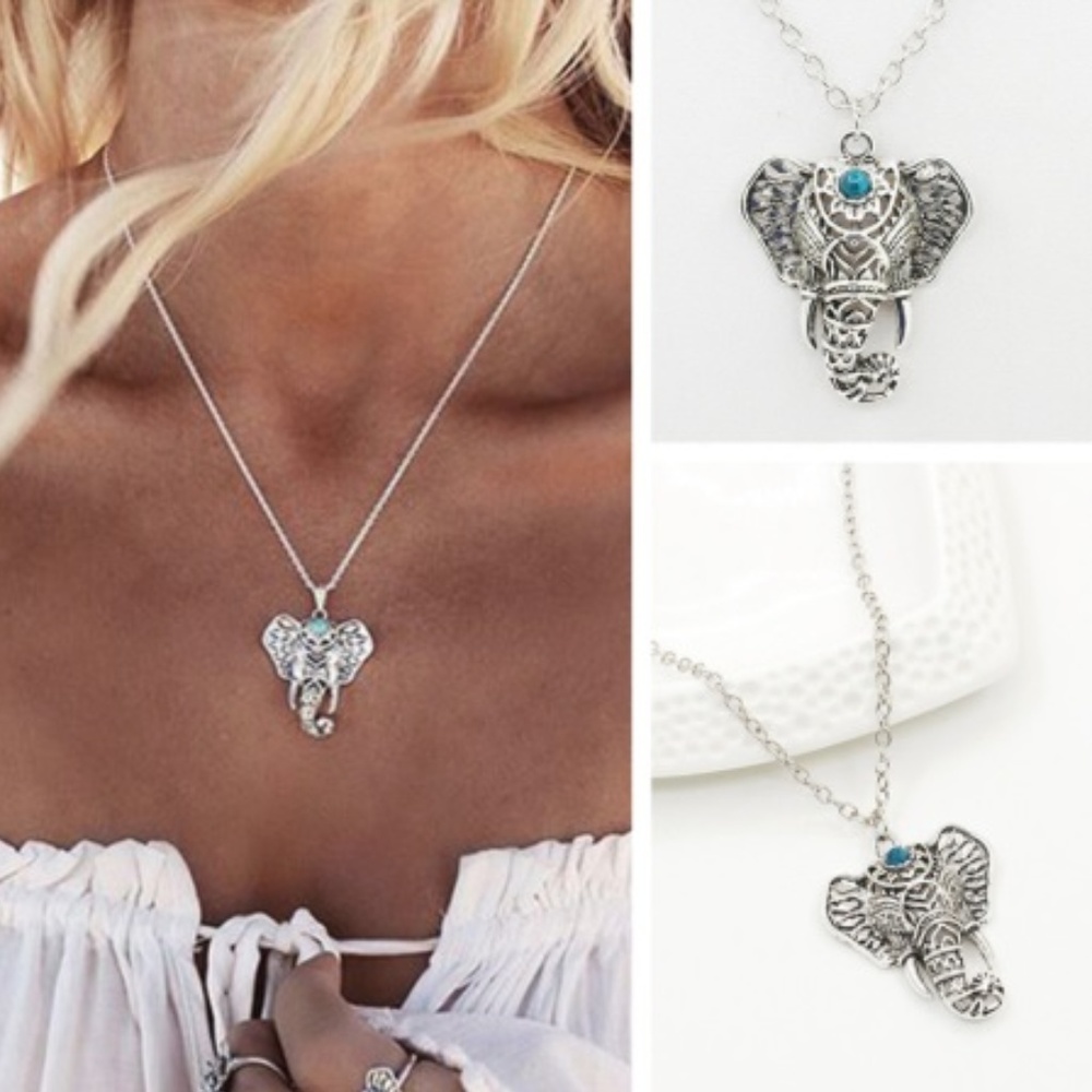 2/$25 Elephant Silver Necklace, NEW - Picture 1 of 4